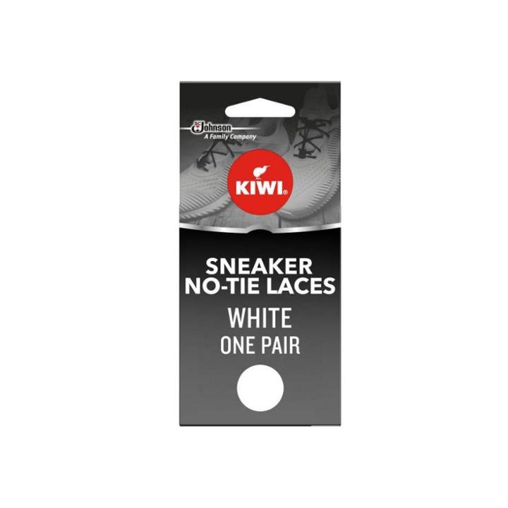 Kiwi One-touch Elastic No Tie Sneaker Shoe Laces - White 45, Adult Unisex,
