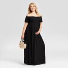 Maternity Plus Size Smocked Maxi Dress - Isabel Maternity By Ingrid & Isabel Black