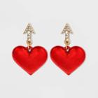 Sugarfix By Baublebar Metallic Cupid's Heart Drop Earrings - Red