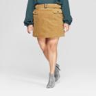 Women's Plus Size Cord Mini Skirt- Who What Wear Brown