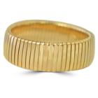 Zirconmania Women's Highly Polished Omega Style Flat And Wide Gold Bracelet, Bright Gold