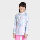 Girls' Tunic Tie-dye Long Sleeve Rash Guard Swimsuit Top - Cat & Jack  White