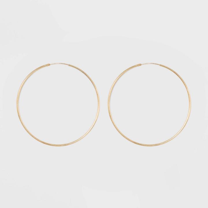 Gold Over Sterling Silver Endless Hoop Fine Jewelry Earrings - A New Day Gold, Women's