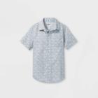 Boys' Woven Short Sleeve Button-down Shirt - Cat & Jack Cream/blue