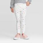 Toddler Girls' Confetti Print Leggings - Cat & Jack Cream 12m, Girl's, Beige
