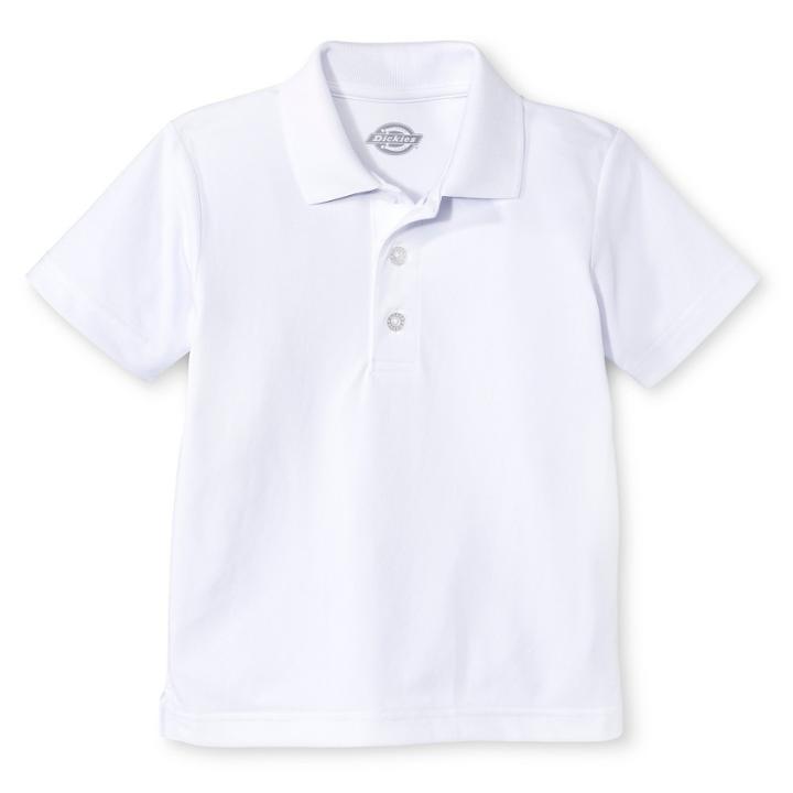 Dickies Little Boys' Performance Uniform Polo Shirt - White