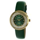 Peugeot Watches Peugeot Women's Round Gold Slim Thin Genuine Diamond Floating Cz Band Watch - Green