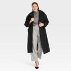 Women's Plus Size Relaxed Fit Top Overcoat - A New Day Black