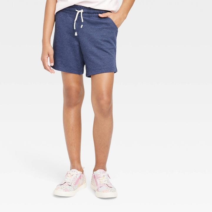 Girls' Knit Pull-on Midi Shorts - Cat & Jack Navy Blue