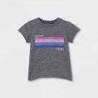 Grayson Mini Toddler Girls' 'good Vibes' Short Sleeve T-shirt - Heather Gray