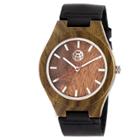 Earth Wood Aztec Men's Leather-band Watch - Olive/black, Olive Tree