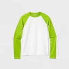 Boys' Long Sleeve Raglan Rash Guard Swim Shirt - Cat & Jack White