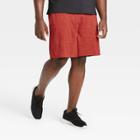 Men's Textured Shorts - All In Motion Orange Heather S, Men's, Size: Small, Orange Grey