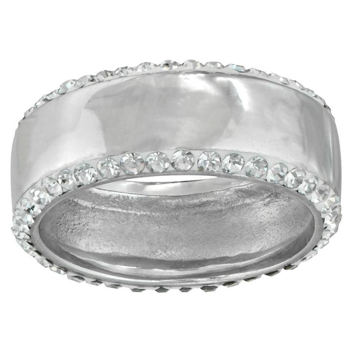 Target Silver Plated Band Edged In C Rystals -