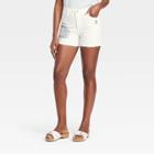 Women's High-rise Vintage Midi Jean Shorts - Universal Thread White