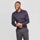 Men's Shape Standard Fit Long Sleeve Non Iron Dress Shirt - Goodfellow & Co Xavier Navy M, Size: Medium, Xavier Blue