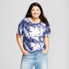 Modern Lux Women's Plus Size Tie Dye Peace Bird Short Sleeve Graphic T-shirt - Modern