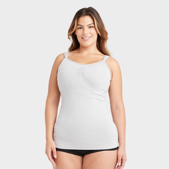 Women's Plus Size All-in-one Nursing And Pumping Cami - Auden Heather Gray