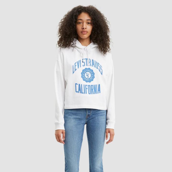 Levi's Women's Sam Cropped Hoodie Sweatshirt - White