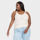 Women's Plus Size Fine Gauge Sweater Tank Top - A New Day Cream