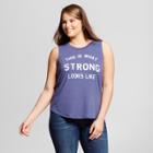 Women's Plus Size This Is What Strong Looks Like Tank Top - Grayson Threads (juniors') Navy