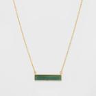 Silver Plated Green Aventurine Stone Necklace - A New Day Gold