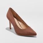 Women's Gemma Wide Width Pointed Toe Nude Pumps - A New Day Coffee Bean 8w,