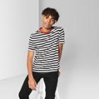 Men's Striped Short Sleeve Curve Hem Crew T-shirt - Original Use White