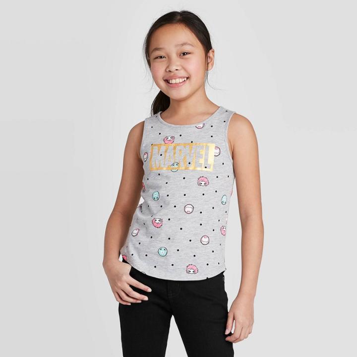 Girls' Marvel Tank Top - Heather Gray