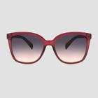Women's Square Plastic Matte Crystal Sunglasses - A New Day Red