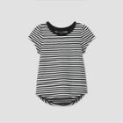 Toddler Girls' Short Sleeve Striped T-shirt - Cat & Jack Black