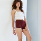 Women's Fleece Lounge Shorts - Colsie Burgundy