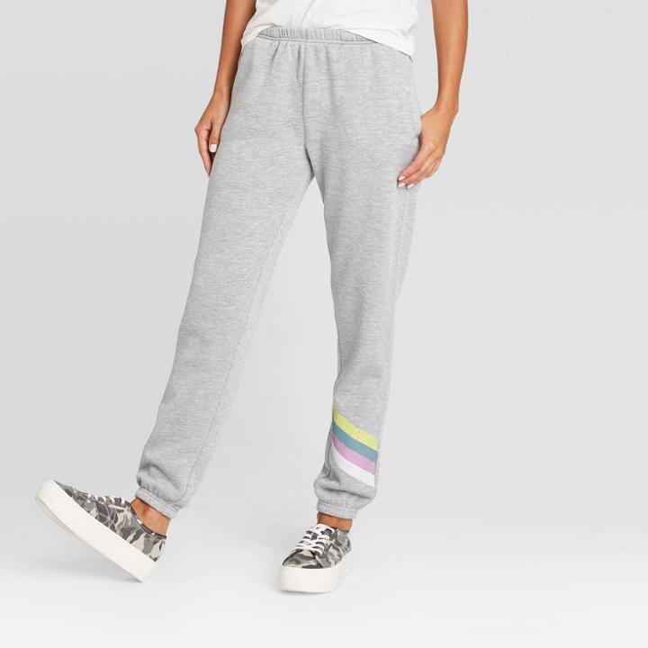 Grayson Threads Women's Striped Jogger Pants - Gray