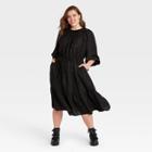 Women's Plus Size Long Sleeve Dress - A New Day Black
