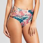 Tori Praver Seafoam Women's Floral Cheeky High Waist Bikini Bottom - Sweet Rose