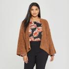 Women's Plus Size Teddy Bear Sweater Jacket - Who What Wear