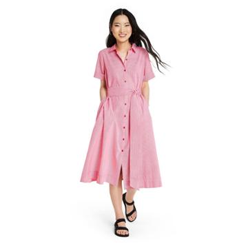 Women's Seer Sucker Button-front Shirtdress - Lisa Marie Fernandez For Target Red/white Xxs