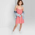 Women's Polka Dot Sleeveless Swing Dress - Wild Fable Pink