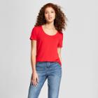 Women's Standard Fit Any Day Short Sleeve Scoop T-shirt - A New Day Red