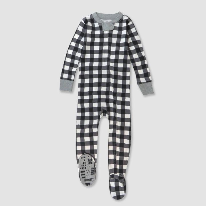 Honest Baby Buffalo Organic Cotton Footed Pajama - Black