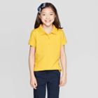 Petitegirls' Short Sleeve Pique Uniform Polo Shirt - Cat & Jack Gold L, Girl's,