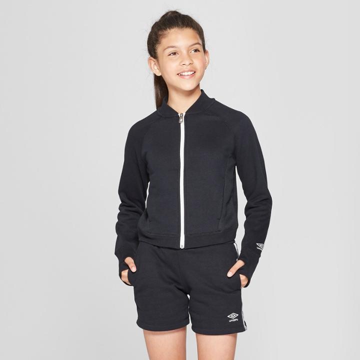 Target Umbro Girls' Fleece Bomber Jacket - Black