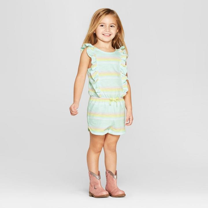 Toddler Girls' Knit Romper - Cat & Jack Green