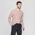 Men's Striped Standard Fit Long Sleeve Textured Crew Neck Shirt - Goodfellow & Co Gray
