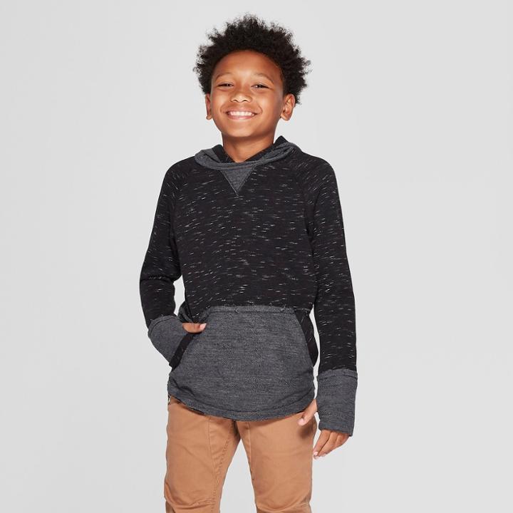 Boys' Long Sleeve Heathered Sweatshirt - Art Class Black