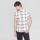 Men's Checkered Standard Fit Short Sleeve Poplin Button-down Shirt - Goodfellow & Co White