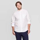 Men's Big & Tall Standard Fit Long Sleeve Northrop Poplin Button-down Shirt - Goodfellow & Co White