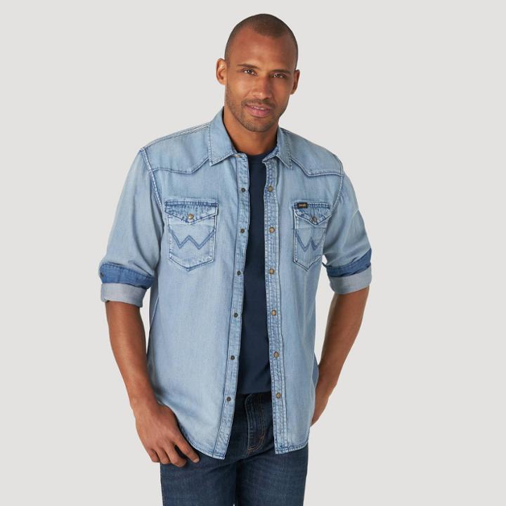 Wrangler Men's Button-down Shirt - Blue