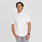 Men's Standard Fit Short Sleeve Novelty Button-down Shirt - Goodfellow & Co True White