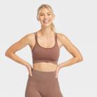 Women's Ribbed Seamless Bra - Joylab Brown